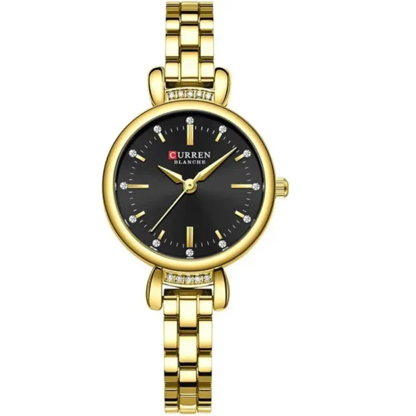 Curren 9098L-GLD-BLK Metal Band Women Watch