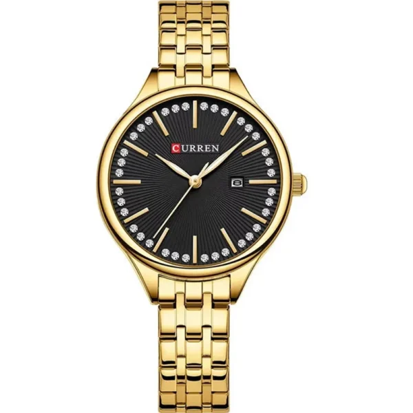 Curren 9099L-GLD-BLK Metal Band Women Watch