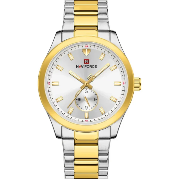 NaviForce NF9231G-TTGLD-WHT Metal Band Men Watch