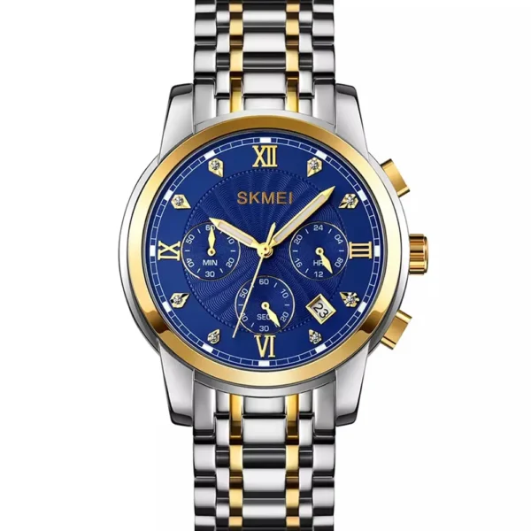 Skmei 1904-TTGLD-BLU Metal Band Men Watch