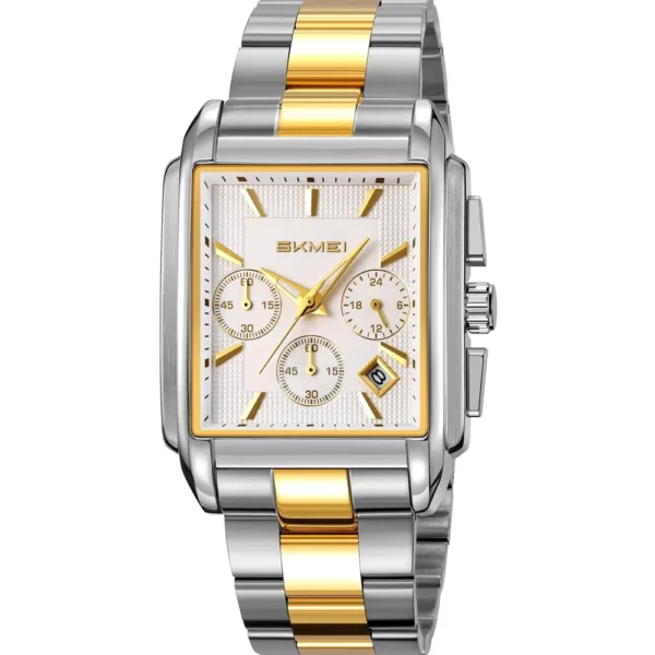 Skmei 2339-G-TTGLD-WHT Metal Band Men Watch