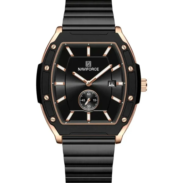 NaviForce NF8068G-RGBLK-BLK Metal Band Men Watch