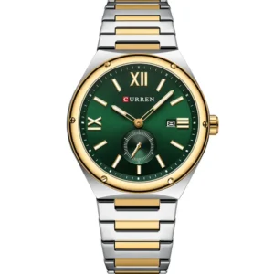 Curren 8471G-TTGLD-GRN Metal Band Men Watch