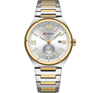 Curren 8471G-TTGLD-WHT Metal Band Men Watch