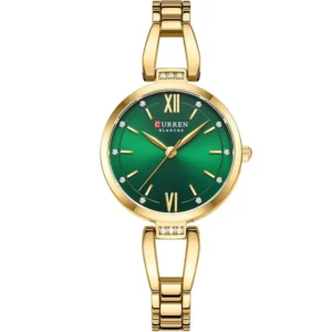 Curren 9092L-GLD-GRN Metal Band Women Watch