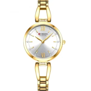 Curren 9092L-GLD-WHT Metal Band Women Watch