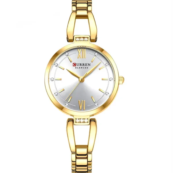 Curren 9092L-GLD-WHT Metal Band Women Watch