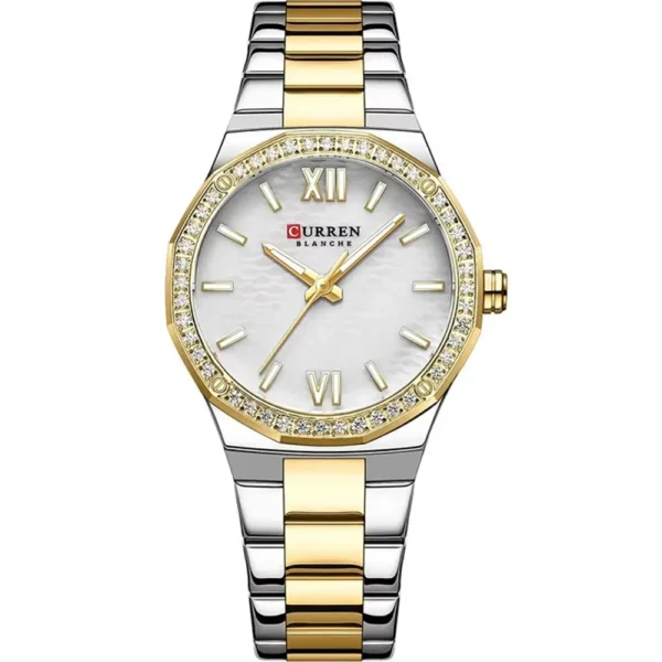 Curren 9103L-TTGLD-WHT Metal Band Women Watch