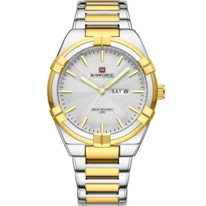 NaviForce NF9218G-TTGLD-WHT Metal Band Men Watch