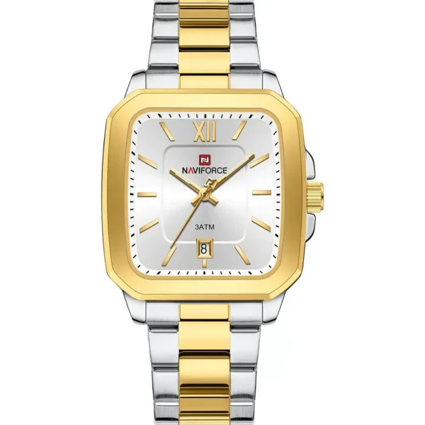 NaviForce NF9239G-TTGLD-WHT Metal Band Men Watch
