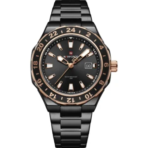 NaviForce NF9249G-BLK-RGBZL Metal Band Men Watch