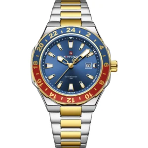 NaviForce NF9249G-TTGLD-BLU Metal Band Men Watch
