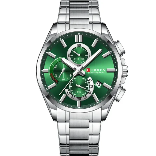 Curren 8475G-CH-GRN Metal Band Men Watch